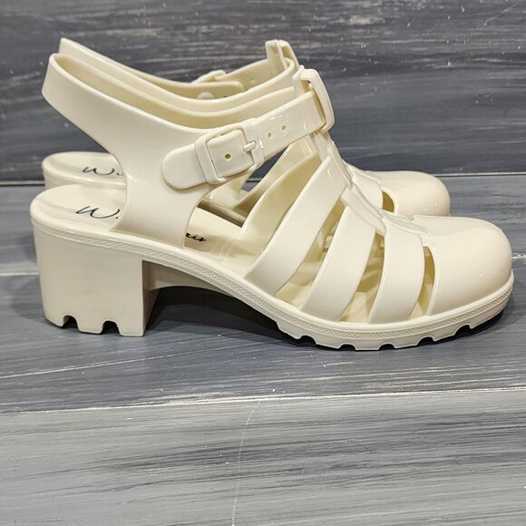 Wild Pair Beirut Fisherman Sandals Jelly Sandals Ivory 10 M Heeled Sandals - Picture 5 of 12